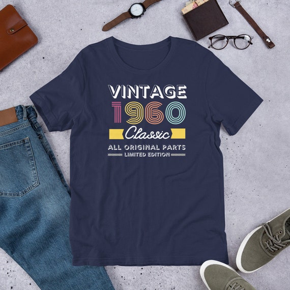 Vintage 1960 T-Shirt Original Parts Men Women - Birthday Vintage 1960 T-Shirt Original Parts Men Women - Birthday