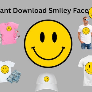 Smiley Face Svg, Png, Pdf , Jpg | Happy Face SVG | Smiley Face Silhouette Cut File | Smiley Face Clipart