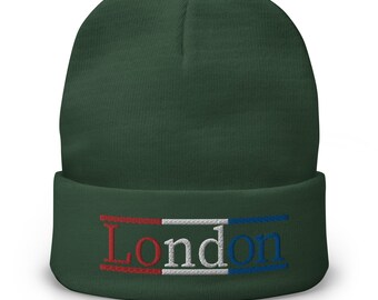 Bonnet (beanie) London – Couleur Bleue, Taille Unique, Occasion (Bon état)