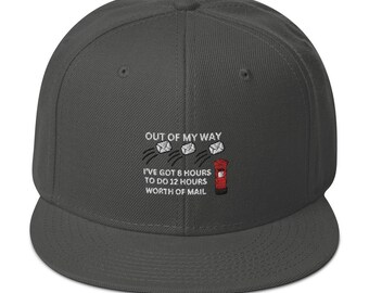 Prezent dla listonosza - zabawna haftowana czapka SnapBack - świetny prezent urodzinowy lub świąteczny / prezent dla listonosza lub czapka Snapback dla listonosza