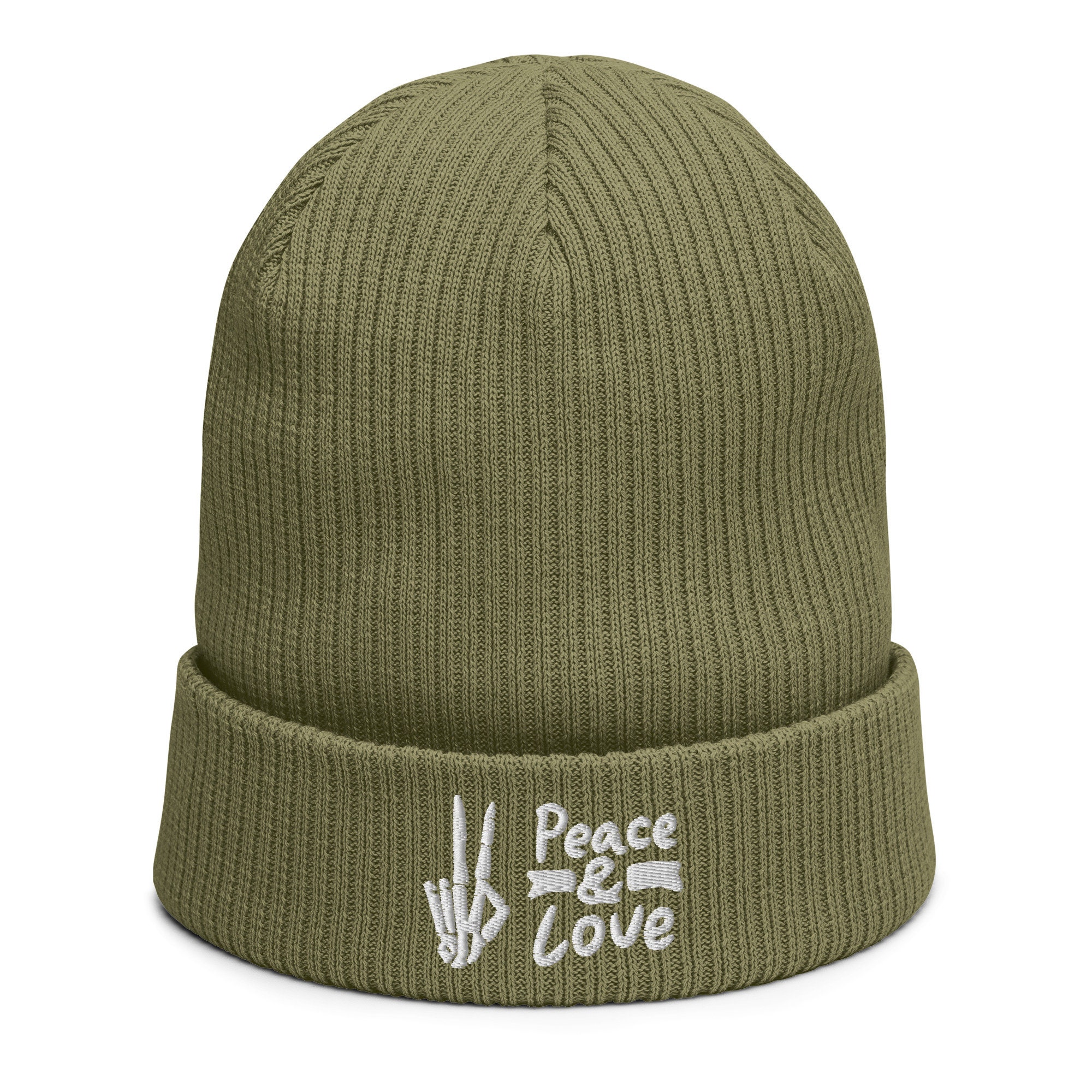 Peace Sign Beanie - Embroidered Beanie Hat With a Peace Sign - a
