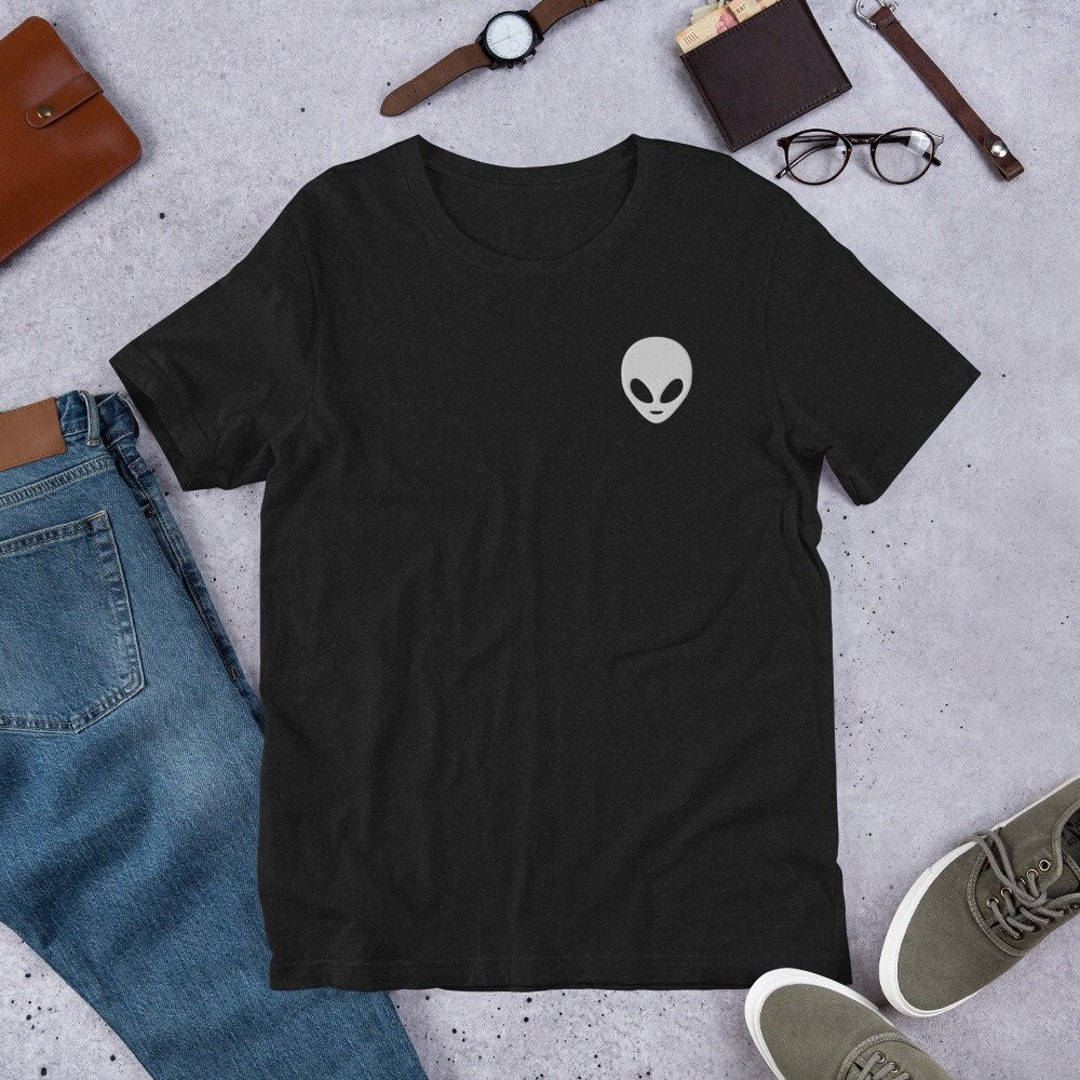 Alien Pocket Embroidered Logo T Shirt Ufo Swag Dope Hipster Alien Pocket Embroidered Logo T Shirt Ufo Swag Dope Hipster