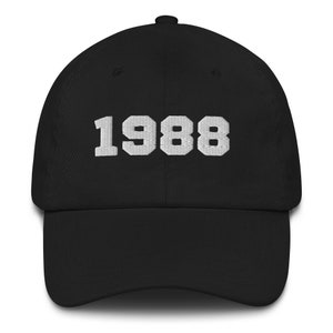 Born in 1988 :Embroidered Vintage Dad Hat – A Nostalgic Tribute to The Year You We’re Born In - Birthday Gift Dad hat