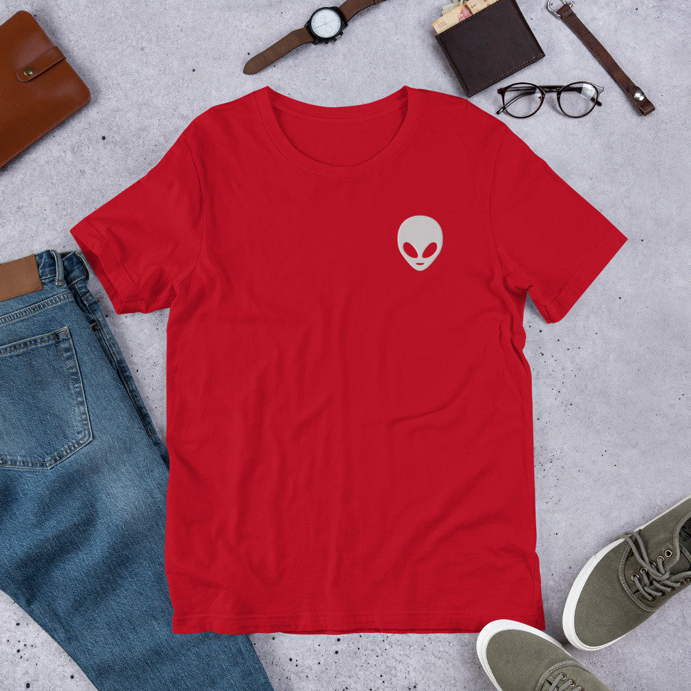 Alien Pocket Embroidered Logo T Shirt Ufo Swag Dope Hipster Alien Pocket Embroidered Logo T Shirt Ufo Swag Dope Hipster