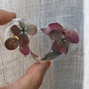 Hydrangea Resin Reading Ring | Gold Leaf | Handmade Gift for Readers | Bookish Thumb Ring