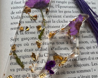 Kit de lectura: marcapáginas y anillo de lectura de resina. Regalo artesanal para lectores. Set de regalo para amantes de los libros.