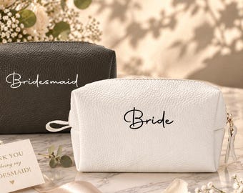 Bridesmaid Makeup Bag for Bachelorette Parties & Weddings