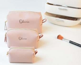 Gepersonaliseerde vrouwen cosmetische tas, make-up toilettas, monogram tas, cosmetische organisator, eerste bruidsmeisje cadeau, portemonnee, sleutelzakje