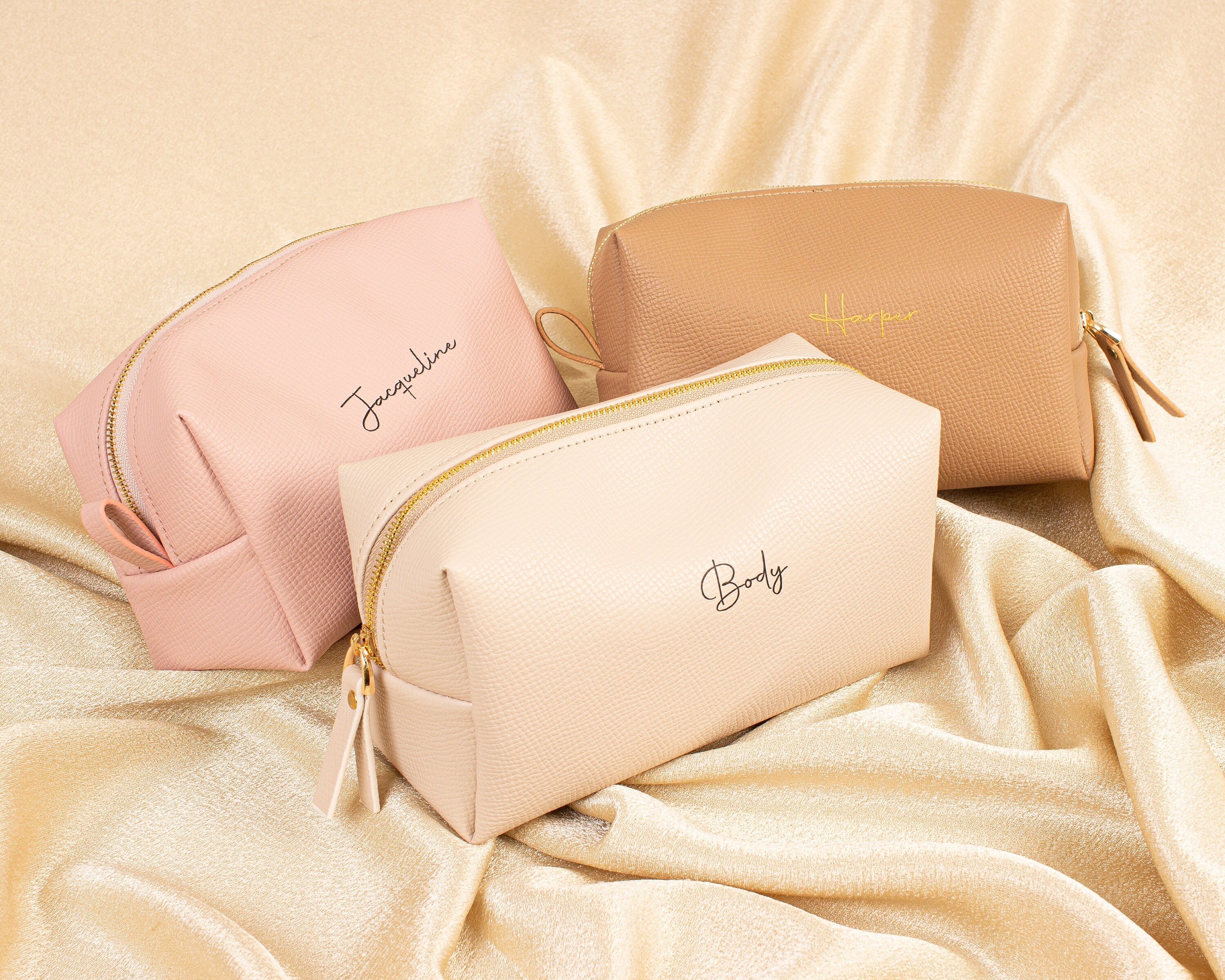Bridesmaid Makeup Bag, Personalized Cosmetic Pouch for Your Bridesmaid Proposal Gift Box and Bachelorette Party