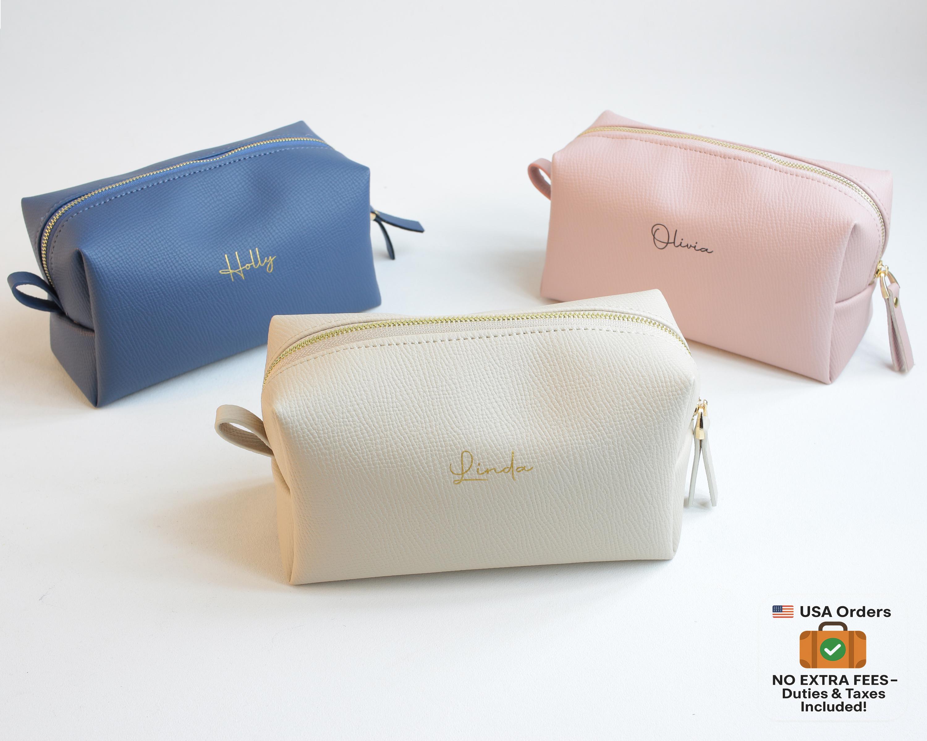 Personalized Bag for Bridesmaid Squad | Clutch Makeup Bag - A Stylish and Customizable Gift for Bachelorette Parties!
