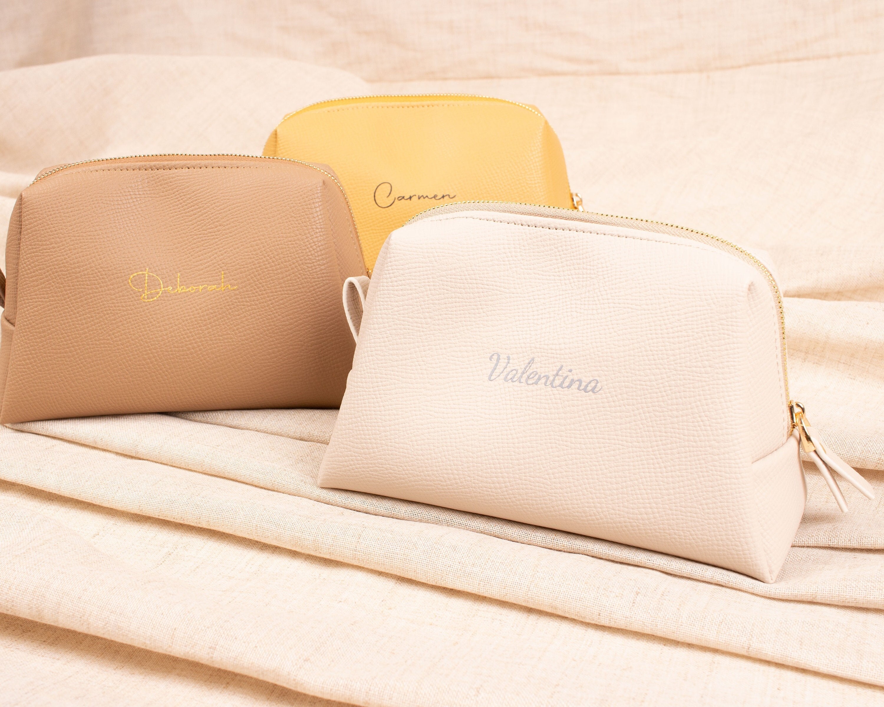 Damentasche personalisiert, Schminktasche mit Handgelenk, Monogrammtasche, Initialentasche, personalisierte Kulturtasche, Dopp Kit für Frauen, Kosmetik organizer