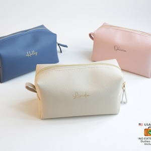 Personalized Bag for Bridesmaid Squad | Clutch Makeup Bag - A Stylish and Customizable Gift for Bachelorette Parties!