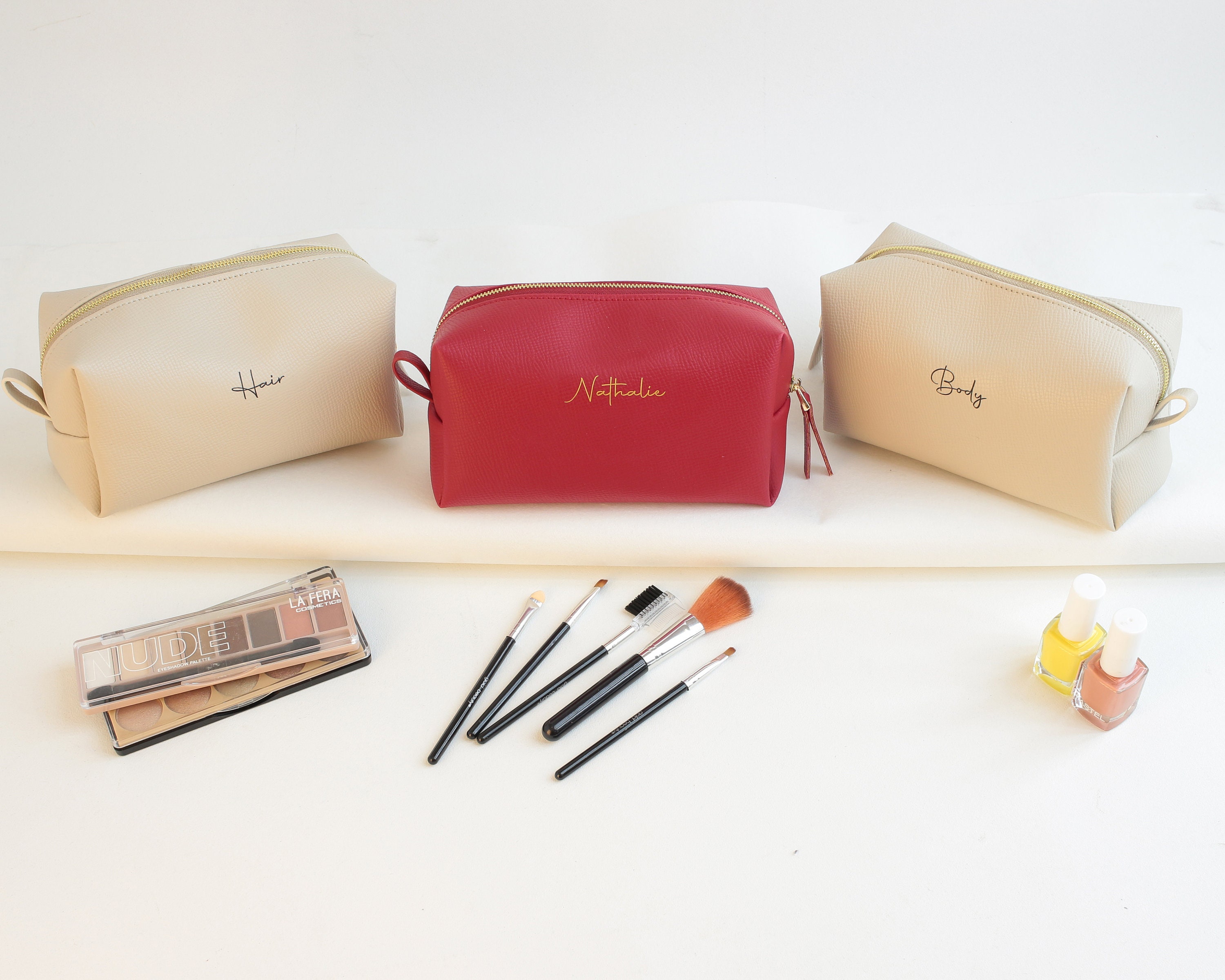 Personalized Bag for Bridesmaid Squad | Clutch Makeup Bag - A Stylish and Customizable Gift for Bachelorette Parties!