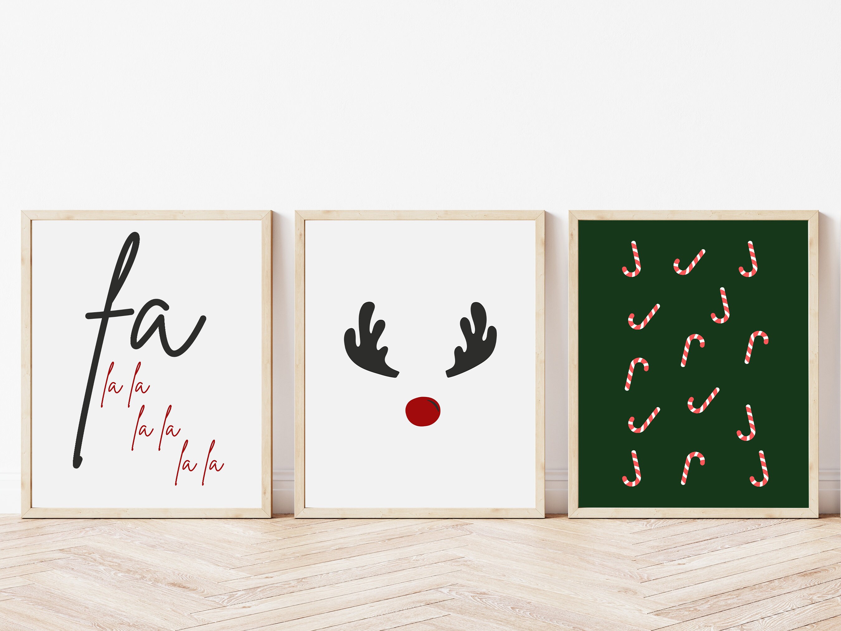 Christmas 12 Printables Gallery Wall Art Set, Minimalist Xmas Art ...