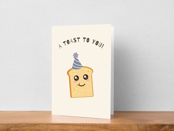 A Toast to Your Birthday Printable Card Funny Pun Printable - Etsy