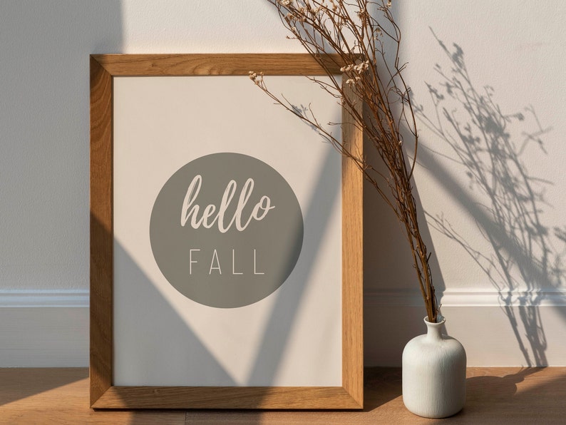 Minimal Printable Fall Decor Fall Printable Wall Art Hello - Etsy