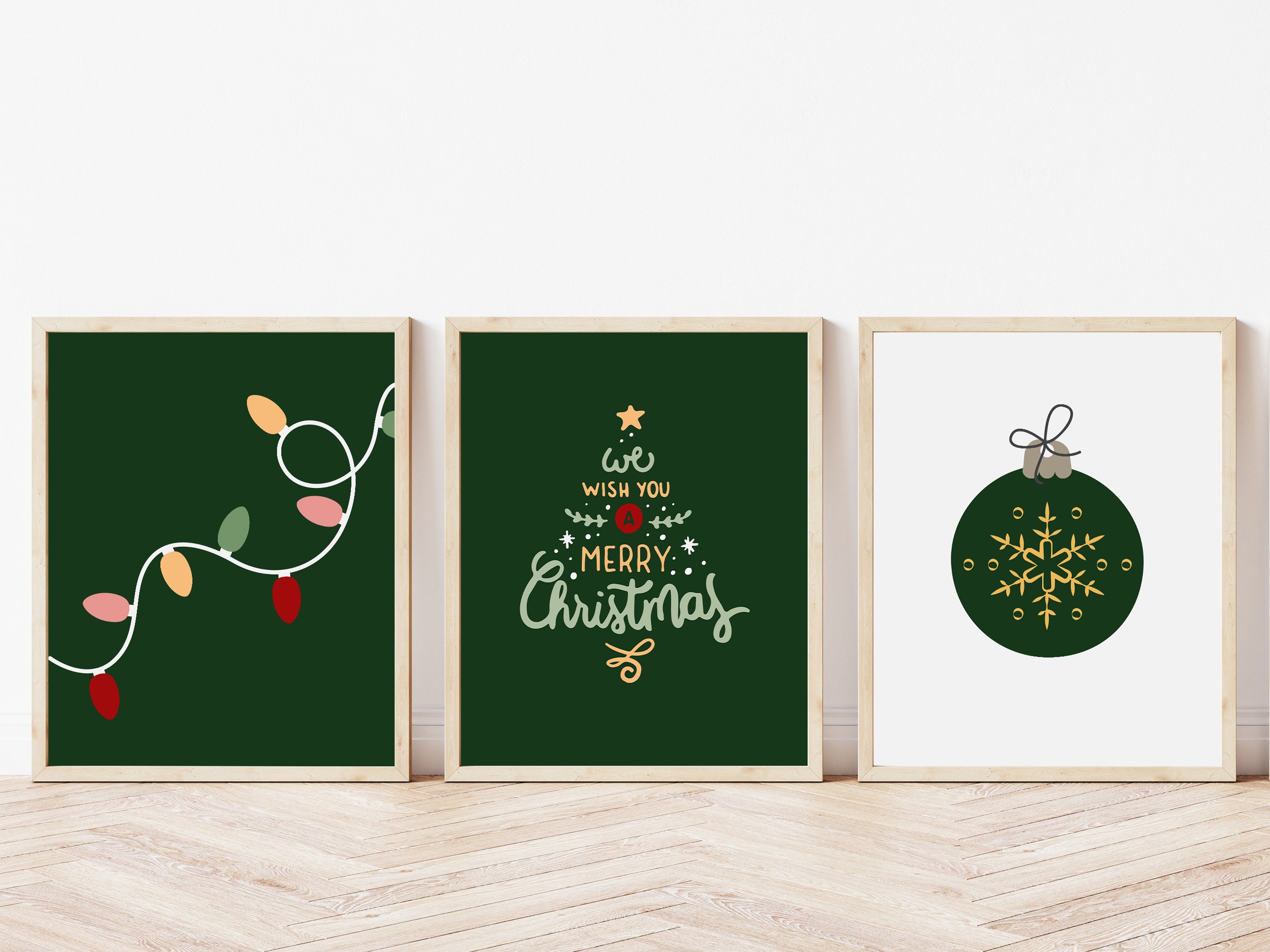 Christmas 12 Printables Gallery Wall Art Set, Minimalist Xmas Art ...