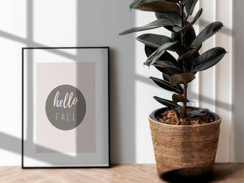 Minimal Printable Fall Decor Fall Printable Wall Art Hello - Etsy