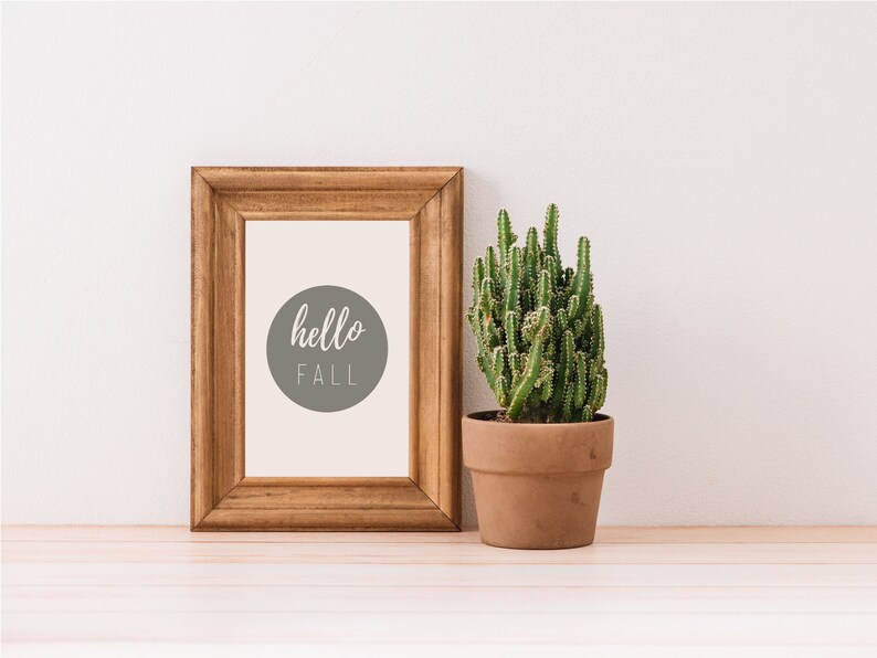 Minimal Printable Fall Decor Fall Printable Wall Art Hello - Etsy