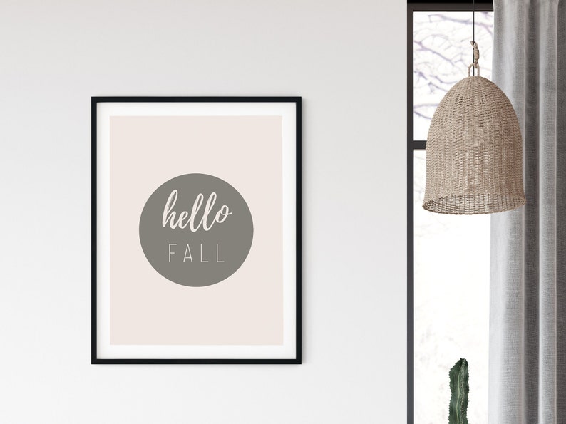 Minimal Printable Fall Decor Fall Printable Wall Art Hello - Etsy