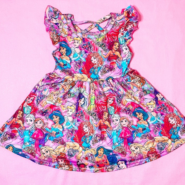 Princess Mashup Twirl Dress/Flutter Dress/Toddler Dress