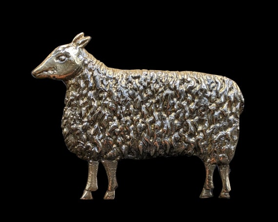 Sheep Polished Bronze Brooch Pin 104 - image 3