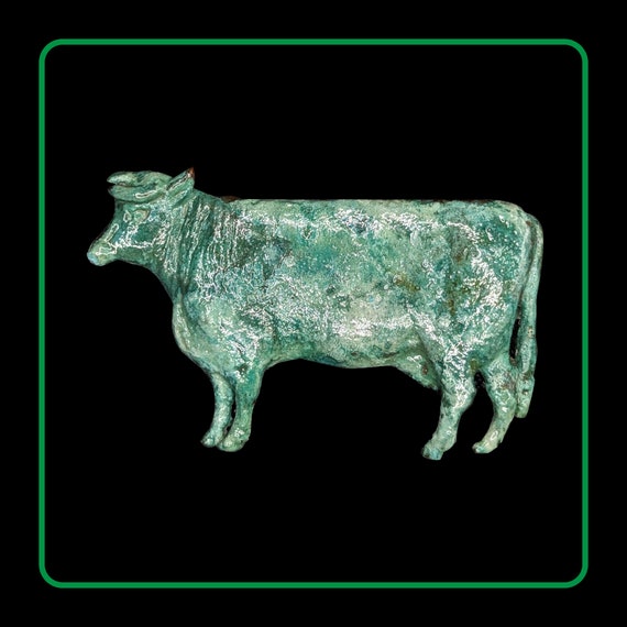 Cow Brooch Bronze Tarnished 112