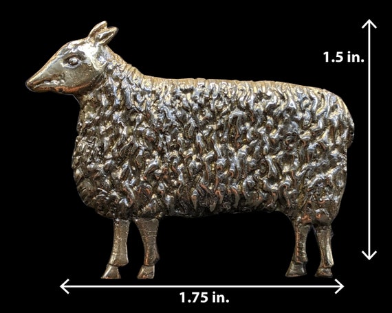 Sheep Polished Bronze Brooch Pin 104 - image 2