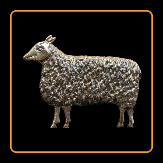 Sheep Polished Bronze Brooch Pin 104 - image 1