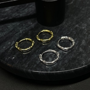 925 Sterling Silver Hammered Huggies, Mini Hoop Earrings, Textured Mini Hoops, Small Hoops, Minimalist Hoops, Silver and Gold, Gift For Her