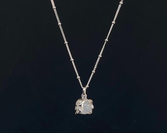 925 Sterling Silver Agate Crystal Pendant Necklace, Dainty Agate Necklace, Minimalist Necklace, Y2K Crystal Pendant Necklace, Gift For Her