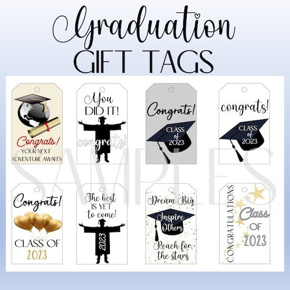 Congrats Grad Gift Tags, Graduation Gift, Bag Tags, Graduation