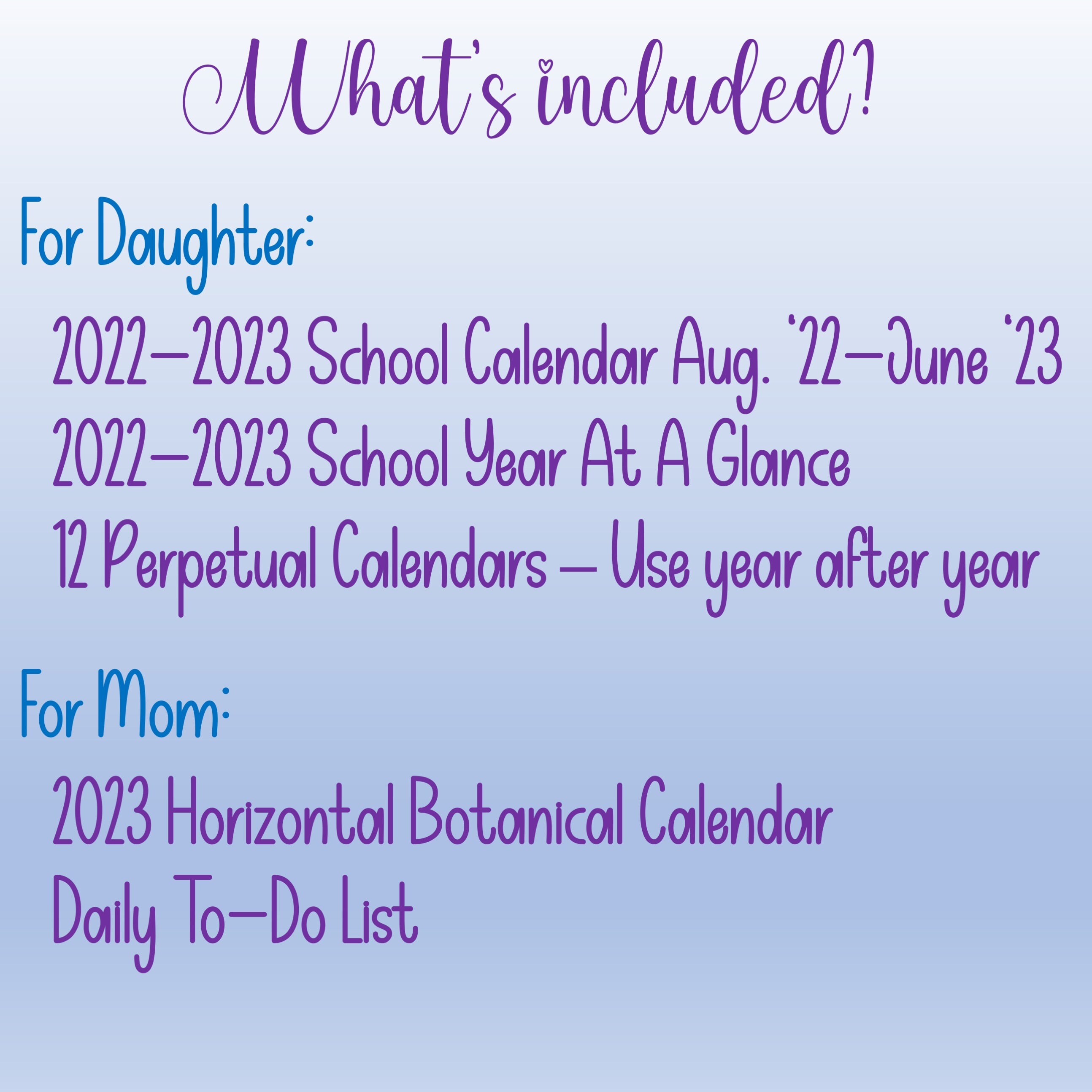 2022 2023 Printable Monthly School Calendar Kids Calendar Etsy