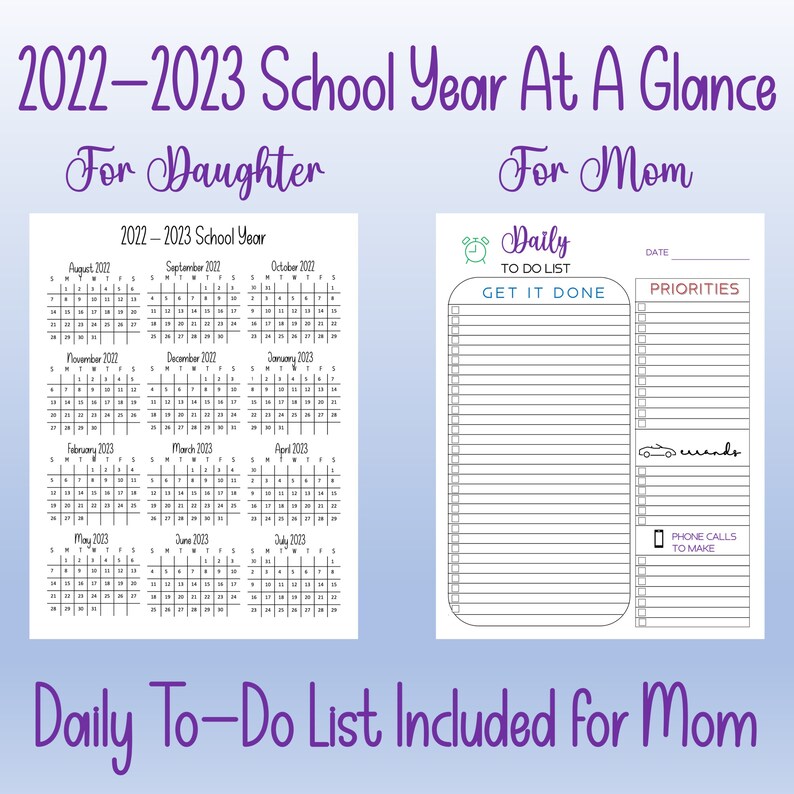 2022 2023 Printable Monthly School Calendar Kids Calendar Etsy