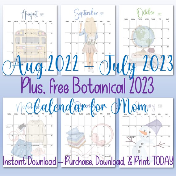 2022 2023 Printable Monthly School Calendar, Kids Calendar, Academic Calendar, Perpetual Calendar, School Year Calendar, Holiday Calendar - Etsy 2022-2023-printable-monthly-school-calendar-kids-calendar-academic-calendar-perpetual-calendar-school-year-calendar-holiday-calendar-etsy