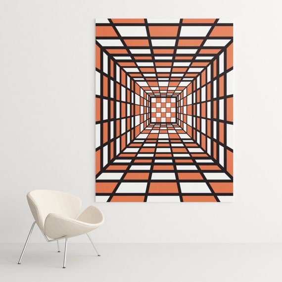 Checker Optical Illusion Art 3D Illusion Printable Wall Art Etsy