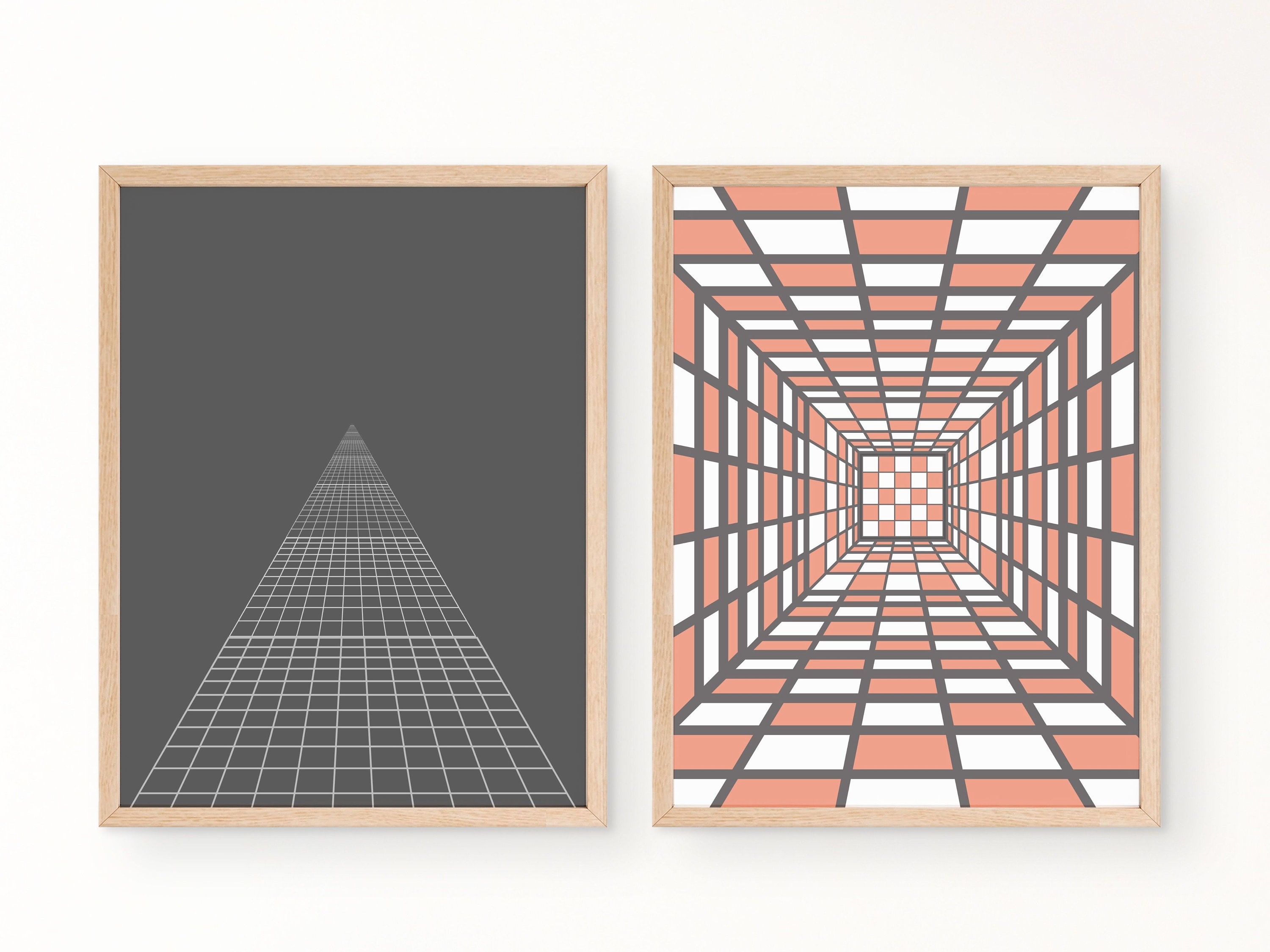Checker Optical Illusion Art 3D Illusion Printable Wall Art Etsy