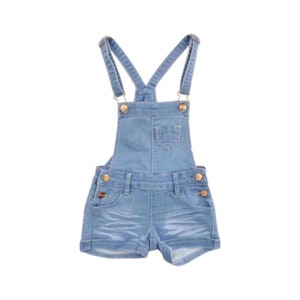 Light Blue Overalls for Girls, Jean Shorts for Girls, Youth Bib Overalls, Cuffed Denim Shorts, Toddler Summer Outfit Shorts