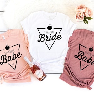 Savannah Bachelorette ,Savannah Bride Babe Peach Shirt, Matching Georgia Bachelorette Party Shirts,