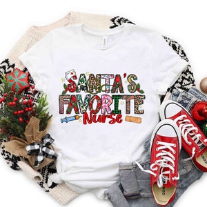 Santa's Favorite Nurse Shirt, Cute Santa Shirt, Christmas Nurse Tee, Christmas Shirt, Nurse Life Shirt, Merry Christmas Shirt,Christmas Gift