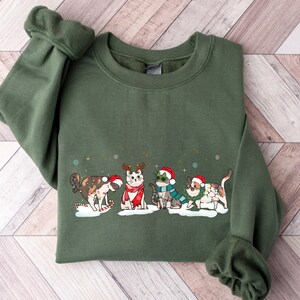 Christmas Cats Sweatshirt, Meowy Christmas Shirt, Christmas Gifts, Cat Sweater, Cats Sweatshirt, Cat Lover Christmas Shirt