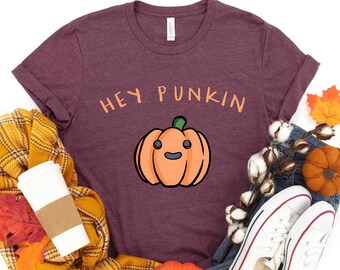 Hey Punkin T Shirt, Smiling Pumpkin Face, Women's Halloween Shirt, Cute  Pumpkin Face Shirt, Halloween Party Shirt, Halloween Gift for Moms