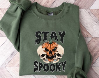 Stay Spooky Sweatshirt, Pumpkin Skeleton Shirt, Pumpkin Halloween Sweater, Skeleton Halloween Shirt, Happy Halloween T-shirt, Spooky Season