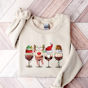 Christmas Wine Sweatshirt, Christmas Wine Lover Shirt, Christmas Drinks Cocktails Shirt, Christmas Crewneck Sweater, Christmas Sweater Women