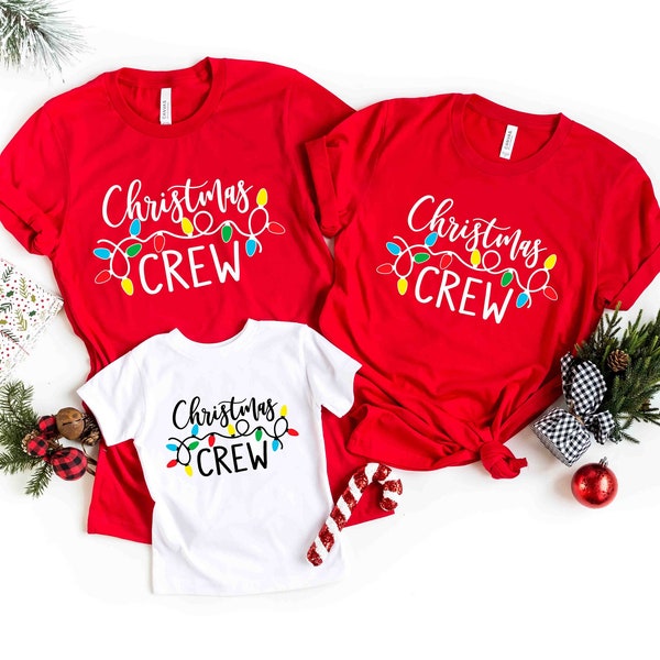 Christmas Crew Christmas Lights T-Shirt, Merry Christmas Shirt, Matching Christmas Shirts, Family Christmas Shirts, Christmas Party Shirt