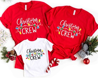 Christmas Crew Christmas Lights T-Shirt, Merry Christmas Shirt, Matching Christmas Shirts, Family Christmas Shirts, Christmas Party Shirt