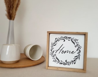 Wooden picture with ceramic tile and saying | Home decor | Decorative picture wall tile