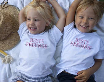 Personalisiertes Kinder T-Shirt | Beste Freunde mit Kindernamen | Kindergeburtstag | Geschenk Kinder