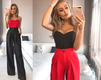 High Waisted Trousers - Etsy