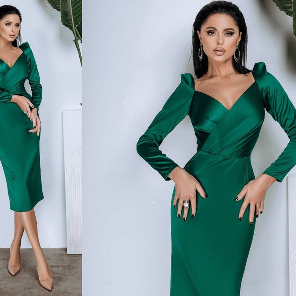Emerald Party Dress - Etsy
